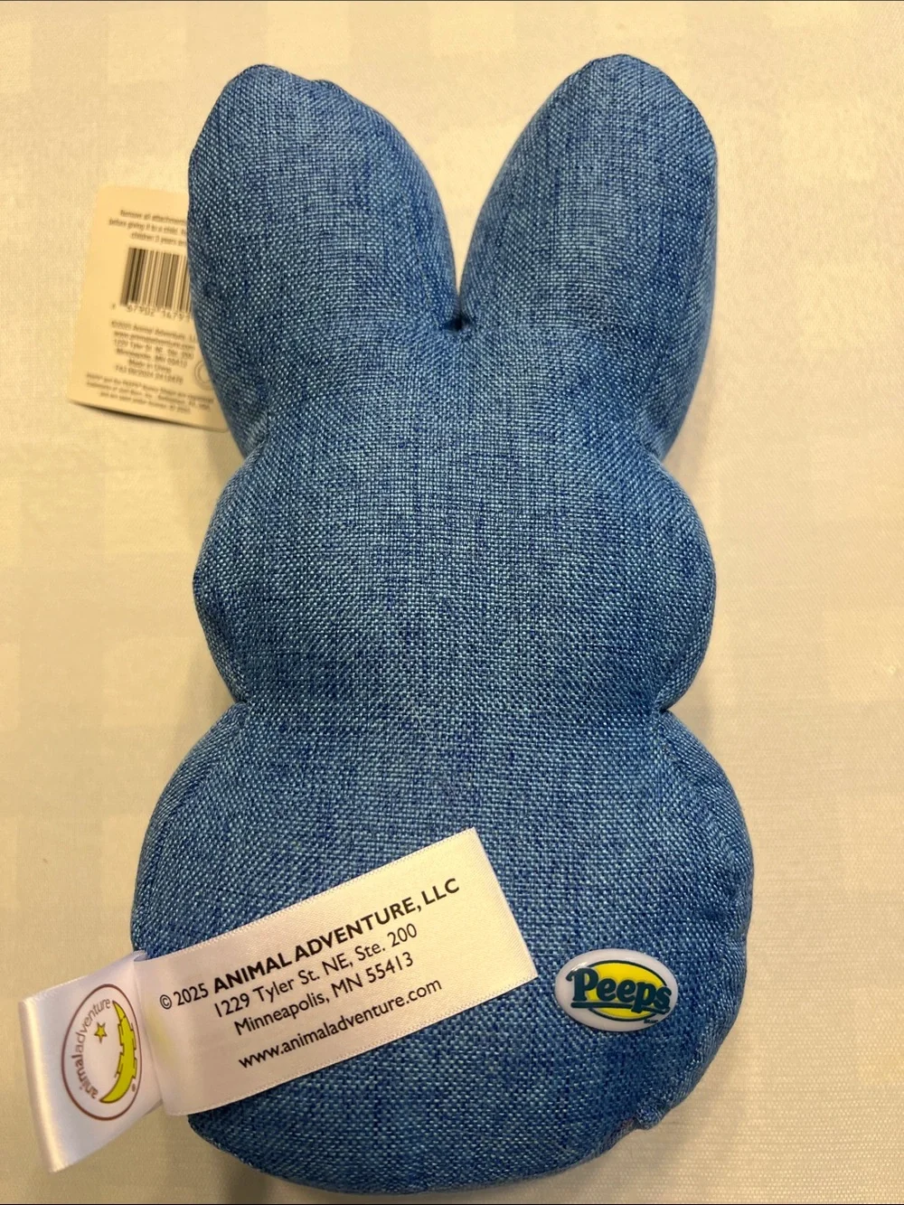 NWOT-Peeps Denim-Look Plush Bunny Toy - Blue